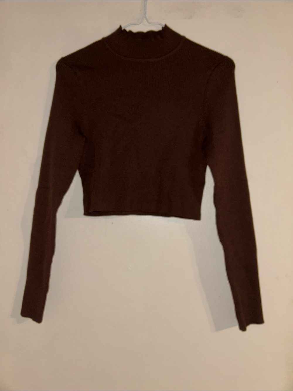 Women's Cropped Ribbed Long Sleeve